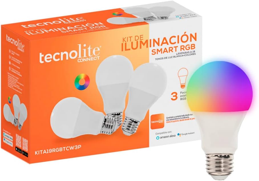 Tecnolite Connect - Paquete de 3 Focos Inteligentes Multicolor