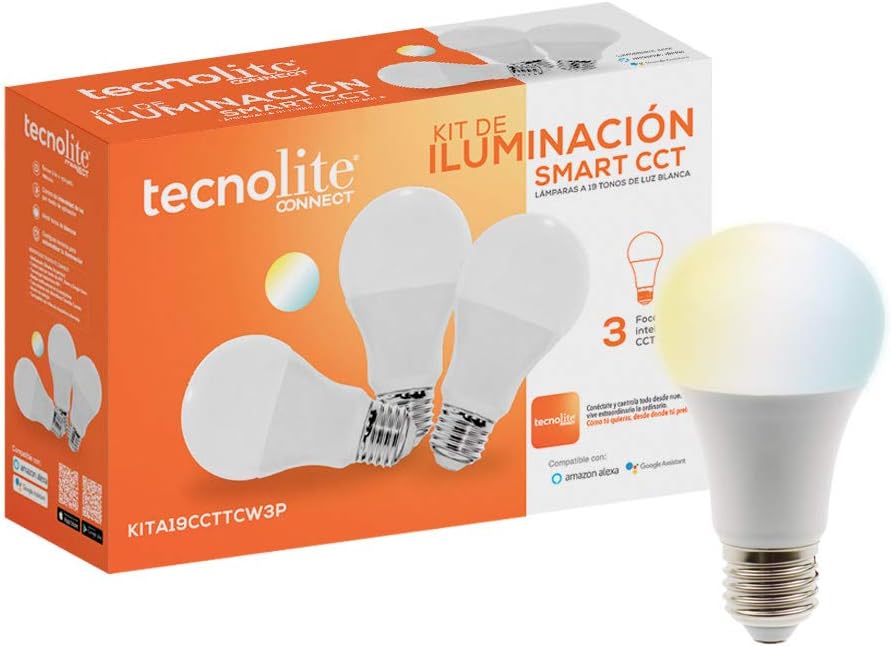 Tecnolite Connect - Paquete de 3 Focos Inteligentes Luz blanca