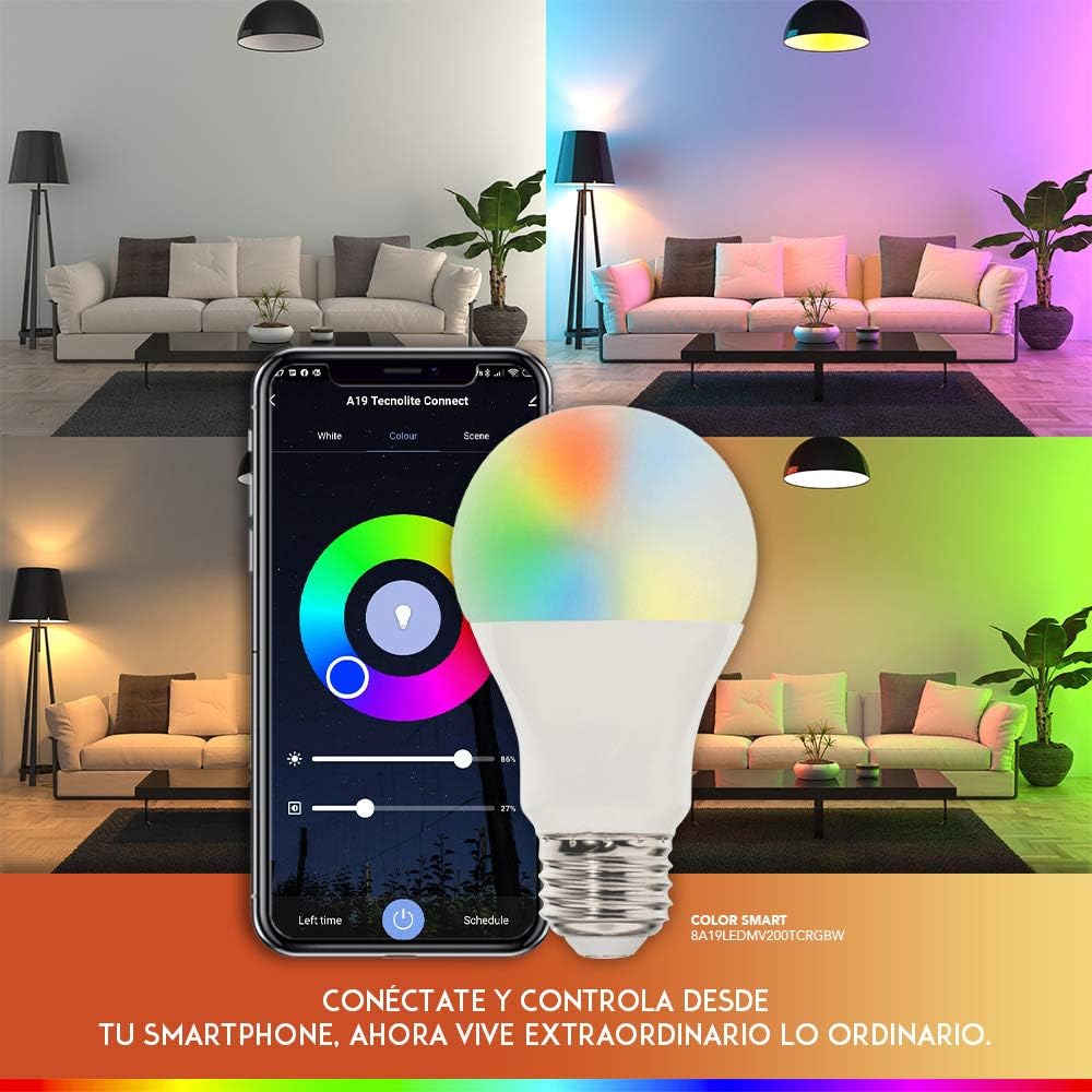 Tecnolite Connect - Paquete de 3 Focos Inteligentes Multicolor