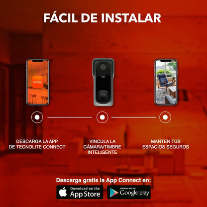 Tecnolite - Video Timbre Inalámbrico Interfon con Visión Nocturna