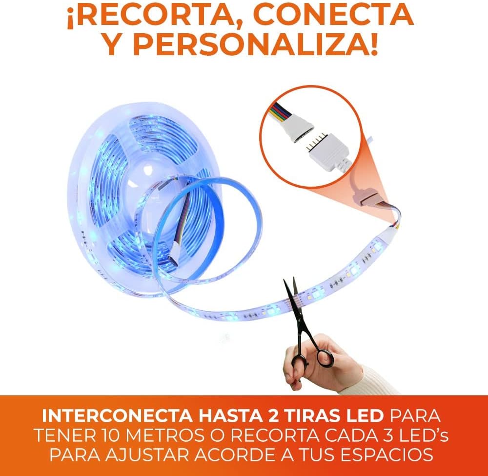 Tecnolite Connect - Tira LED para Interiores y Exteriores con Conexión Wifi