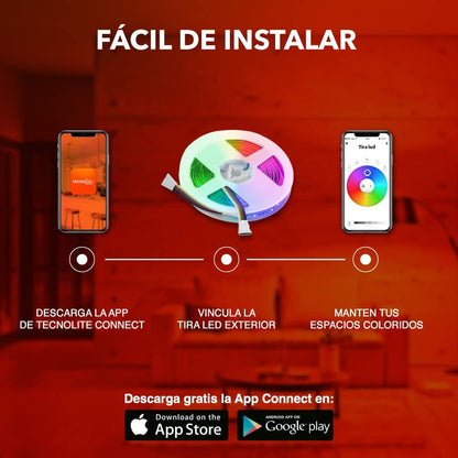 Tecnolite Connect - Tira LED para Interiores y Exteriores con Conexión Wifi