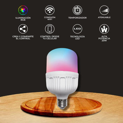 Tecnolite Connect - Foco Inteligente Luz Led RGB Atenuable 20 W